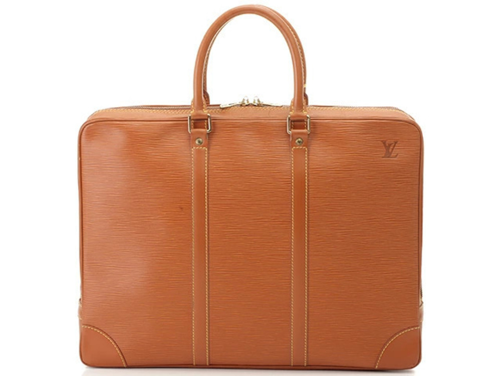 LOUIS VUITTON Business Bag Port Voyage Epi Zipangu Gold Brown
